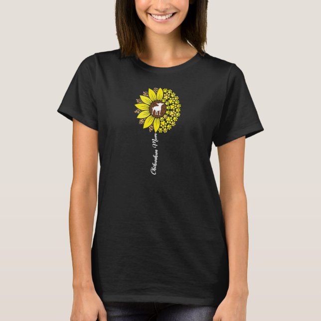 T-shirt Womens Chihuahua Mom For Women Sunflower  Chiwawa  (Devant)