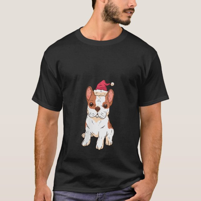 T-shirt Womens Dog Christmas Funny Christmas V Neck  (Devant)