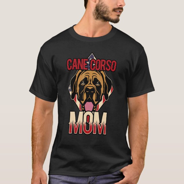 T-shirt Womens Dog   USA Flag Cane Corso Mom (Devant)