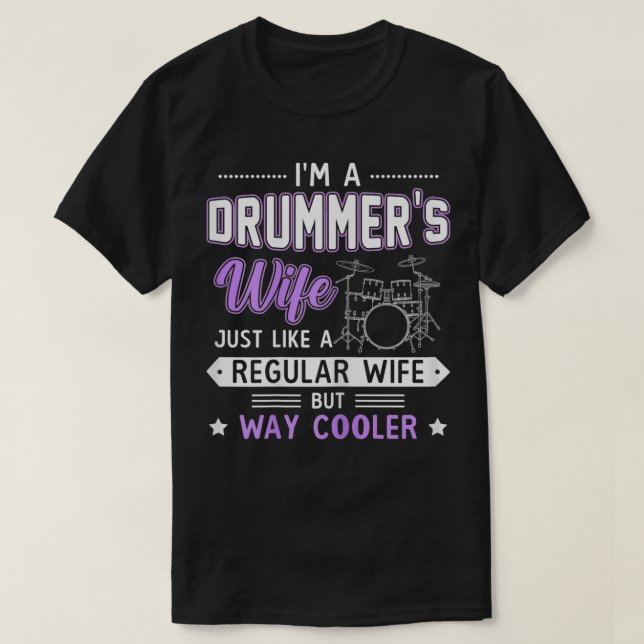 T-shirt Womens Drum Je suis une femme de tambour cadeau po (Design devant)