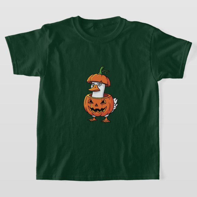 T-shirt Women's Duck  Pumpkin Halloween Tee Shirts. (Poser)