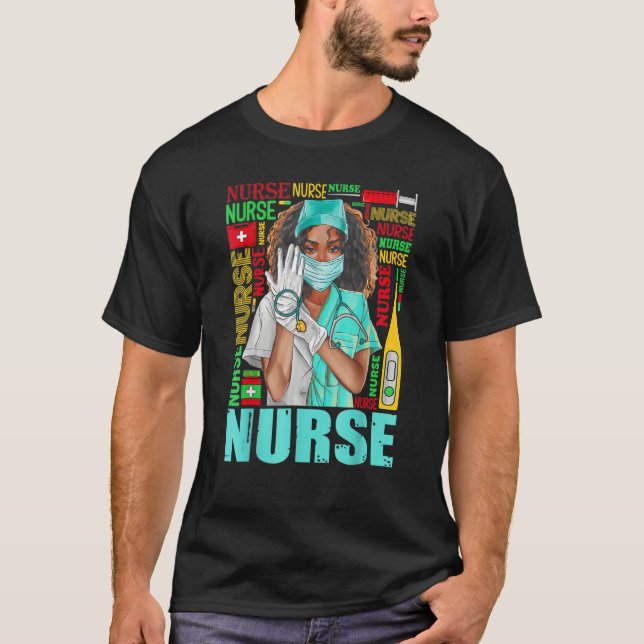 T-shirt Womens Dy Black Nurse Week 2023 Costume Black Hist (Devant)