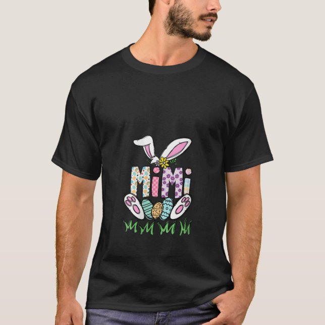 T-shirt Womens Easter Mimi Bunny Grandma Happy Easter Day  (Devant)