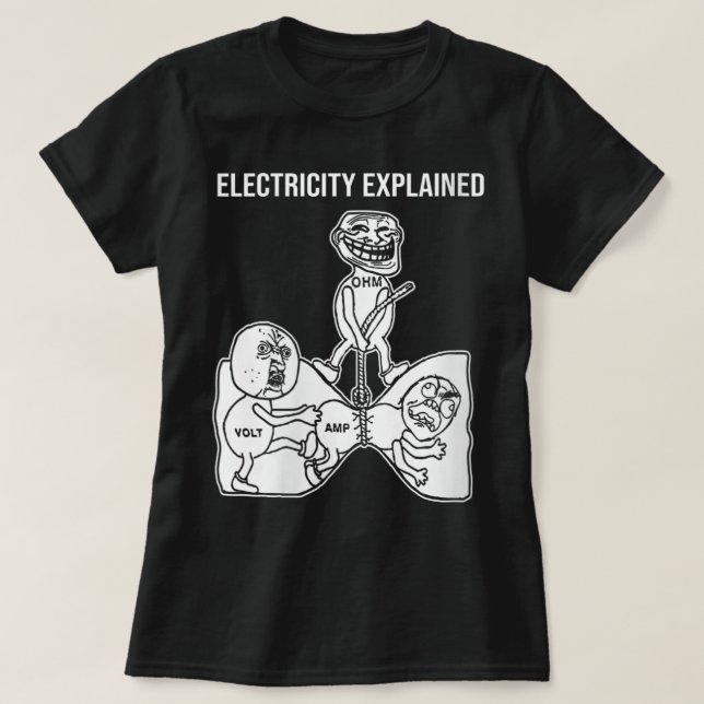 T-shirt Womens Electricity Expliqué Electricity Physics N (Design devant)