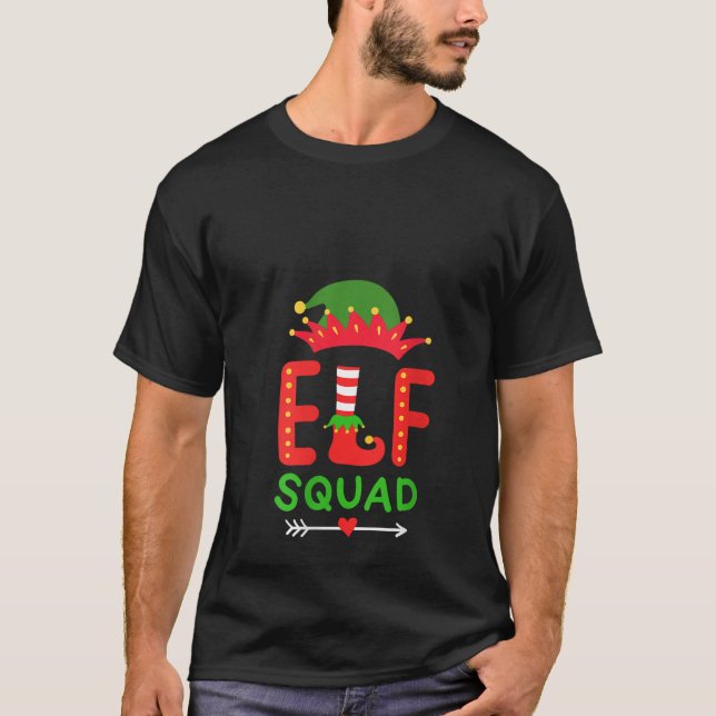 T-shirt Womens Elf Squad Christmas Matching V Neck  (Devant)