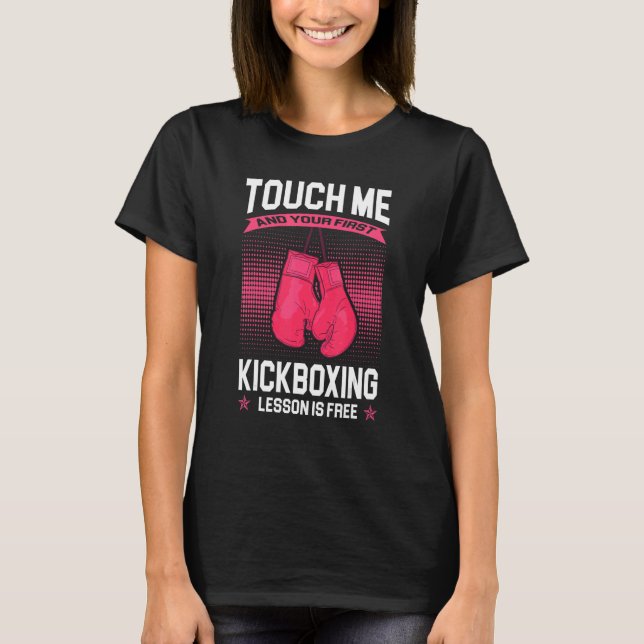 T-shirt Women's First Lesson Is Free Kickboxing (Devant)