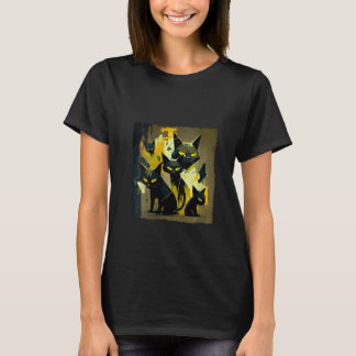 T-shirt Womens Funny Black Cat Attack Squad for Kids, Wome