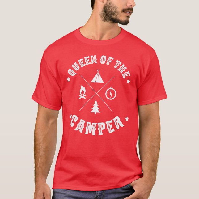 T-shirt Womens Funny Camping Girls Gift Queen Ofhe Campe f (Devant)