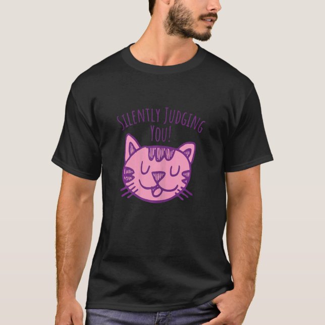 T-shirt Womens Funny Cat im silently judging you girls mom (Devant)