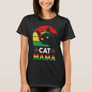 T-shirt Womens Funny Cat Mama Black History Month Women Mo