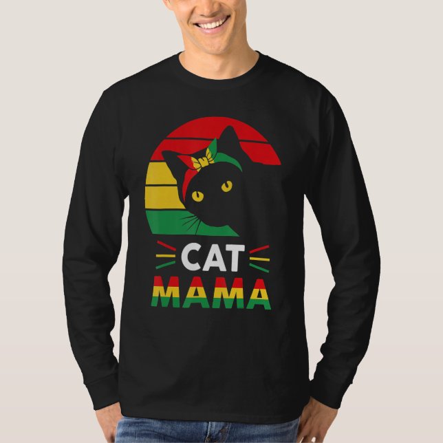 T-shirt Womens Funny Cat Mama Black History Month Women Mo (Devant)