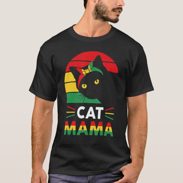 T-shirt Womens Funny Cat Mama Black History Month Women Mo (Devant)