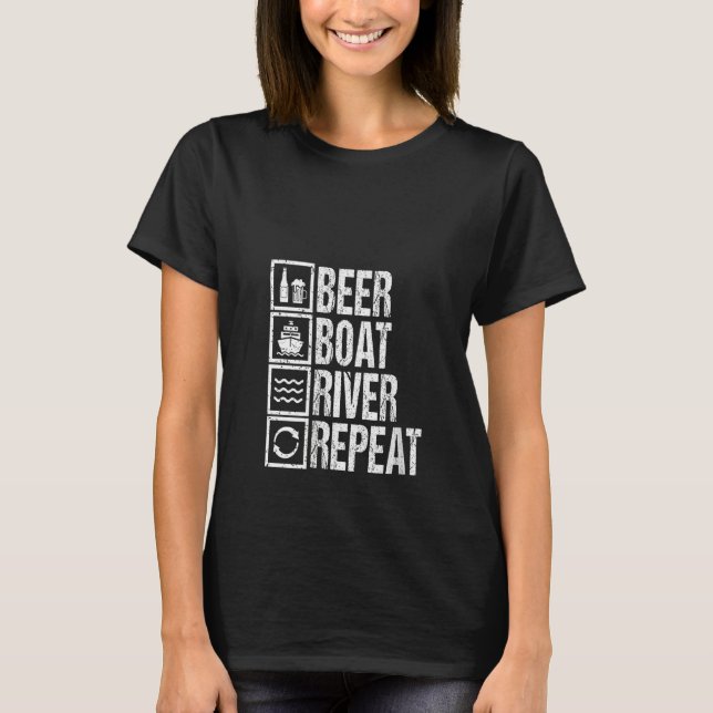 T-shirt Womens Funny Drinker River Sailing Drinking Beer B (Devant)