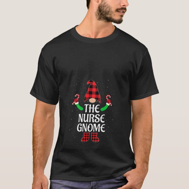 T-shirt Womens Funny The Nurse Gnome Matching Family Ugly  (Devant)