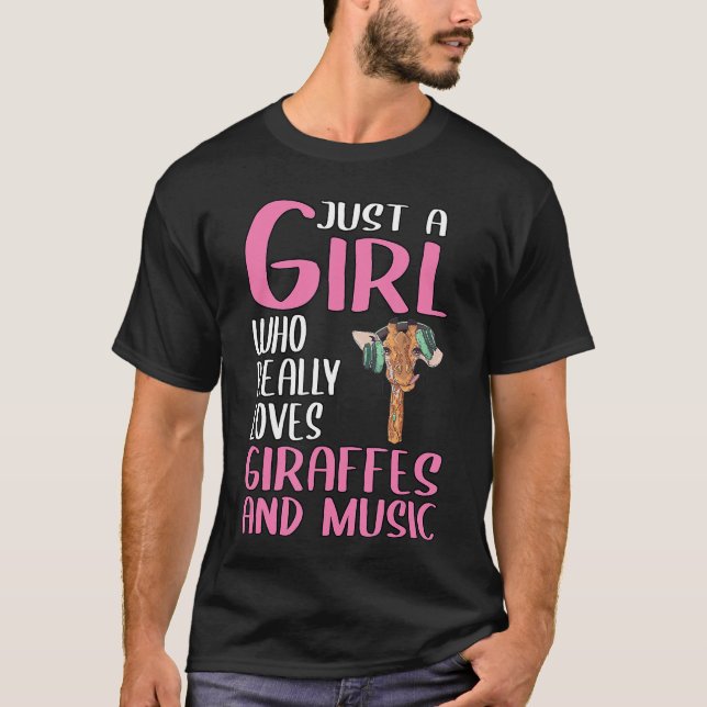 T-shirt Womens Gift Just A Girl Who Really Loves Giraffes  (Devant)