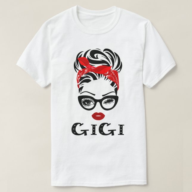 T-shirt Womens GIGI Wink Eye Woman Face Gift for GIGI Gran (Design devant)