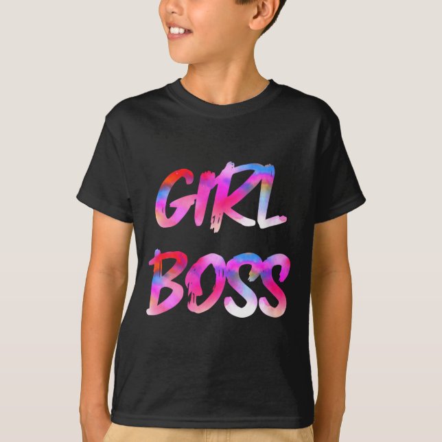 T-shirt Womens Girl Boss V-neck  (Devant)