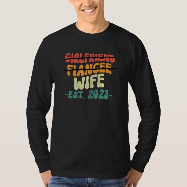 T-shirt Womens Girlfriend Fiancee Wife Married 2023 Marria (Devant)