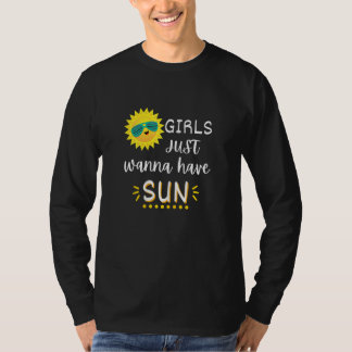 T-shirt Womens Girls Just Wanna Have Sun Fun Summer Vacati