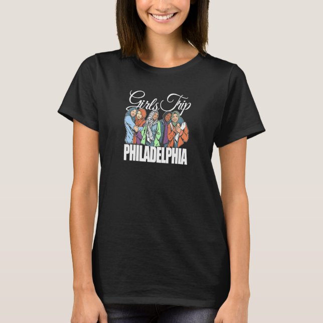T-shirt Womens Girls Trip Philadelphia  Melanin Bestie & B (Devant)