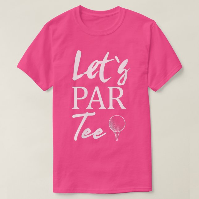 T-shirt Womens Golf Ball and Golfing Lets Par VNeck (Design devant)