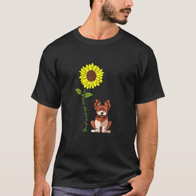 T-shirt Womens Good Morning Sunshine Yorkshire Terrier Sun (Devant)