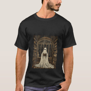 T-shirt Womens Gothique Halloween Ghost Lecture Librairie
