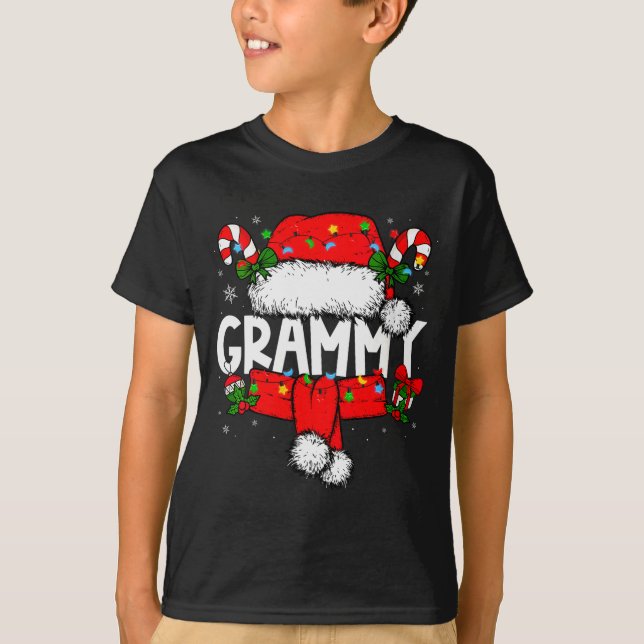 T-shirt Womens Grammy Christmas Pajama Santa Claus Family  (Devant)