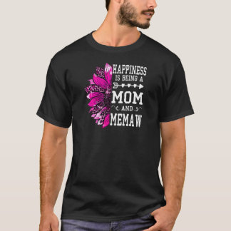 T-shirt Womens Happiness est une maman et Memaw Mothers
