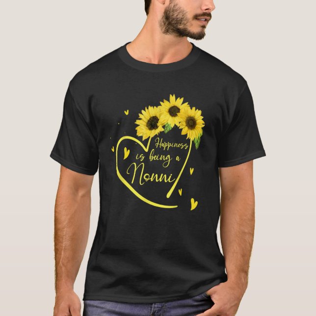 T-shirt Womens Happiness Is Being A Nonni Sunflower (Devant)
