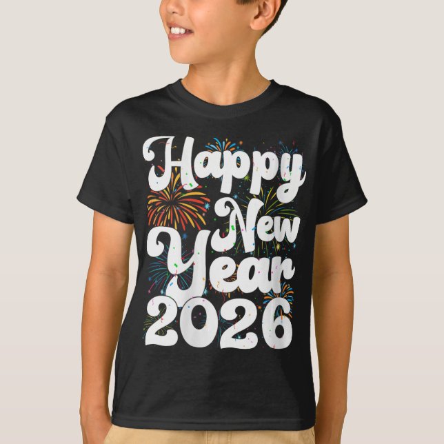 T-shirt Womens Happy New Year 2026 Nye Fireworks Cool New  (Devant)