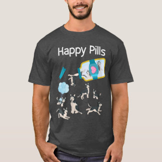 T-shirt Womens Happy Pills Husky Dogs Cute Husky Lovers Co