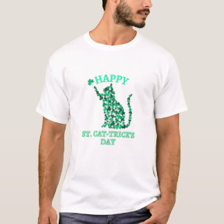 T-shirt Womens Happy St. Cat-Trick's Day, Funny St. Patric