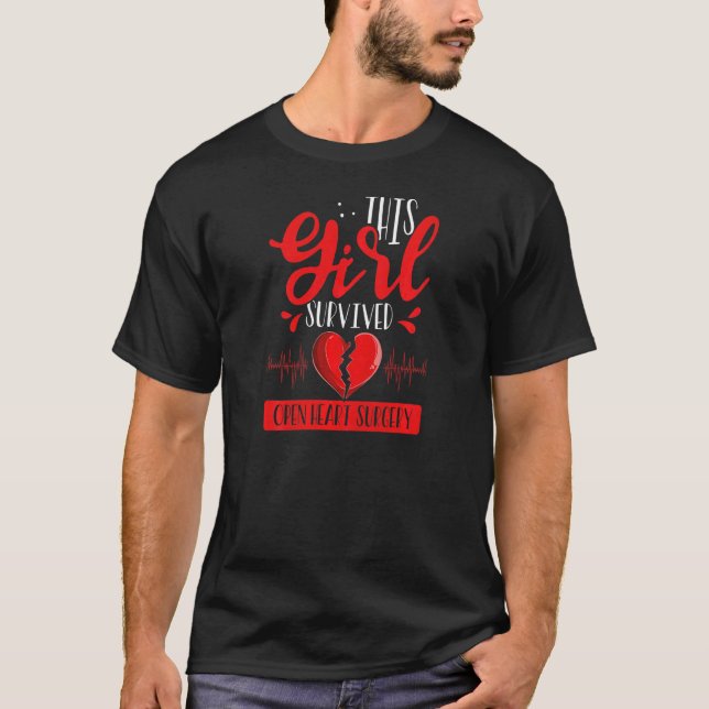 T-shirt Womens Heart Transplant Survivor Heart Bypass Open (Devant)
