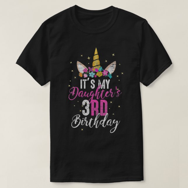 T-shirt Womens His My Daughters 3e anniversaire Mommy Cade (Design devant)
