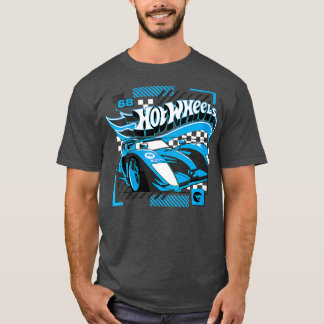 T-shirt Womens Hot Wheels Blue Geometry Race Car VNeck