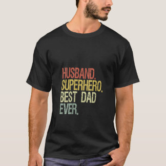 T-shirt Womens Husband superhero meilleur papa jamais V Ne