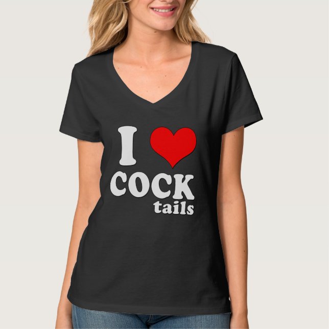 T-shirt Womens  I Love Cocktails Drinking Pun  Workout (Devant)