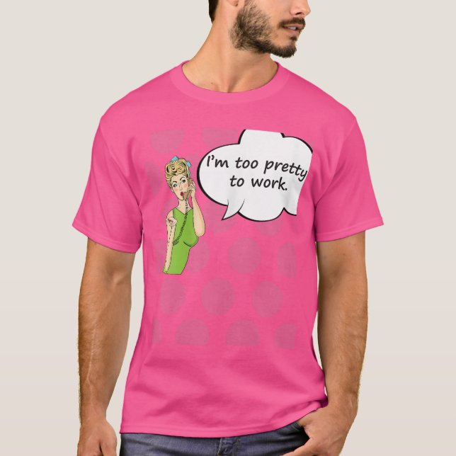 T-shirt Womens Imoo Prettyo Work Funny Comic Styleshirt Wo (Devant)