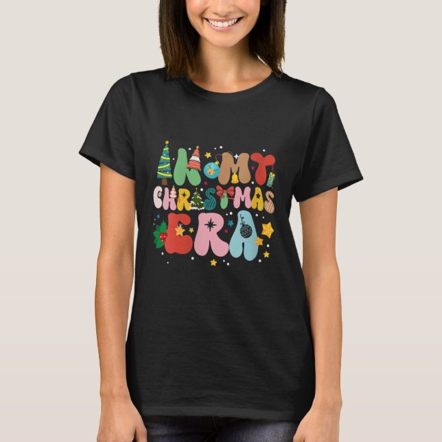T-shirt Womens In My Christmas Era Retro Groovy Christmas  (Devant)