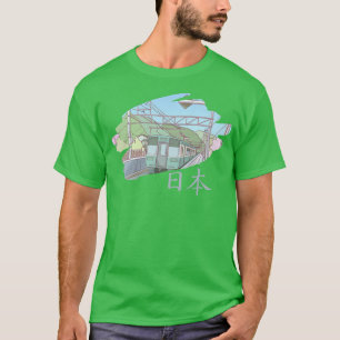 T-shirt Womens Japon Train Anime Scene Kawaii Japonais Tra