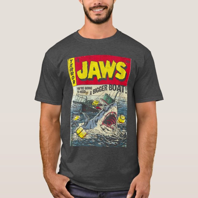 T-shirt Womens Jaws Pulp Attack Comic Cover VNeck retro (Devant)