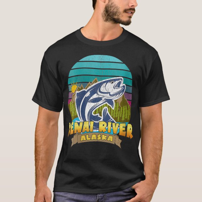 T-shirt Womens KENAI RIVER ALASKA Saumon Vacances de pêche (Devant)