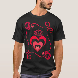 T-shirt Womens King And Queen Halloween Tee Queen Of Heart
