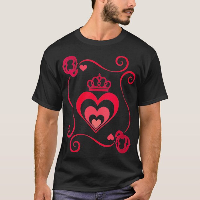 T-shirt Womens King And Queen Halloween Tee Queen Of Heart (Devant)
