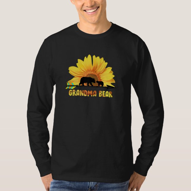 T-shirt Womens LAM GAP Grandma Sunflower Bear Best Grandma (Devant)