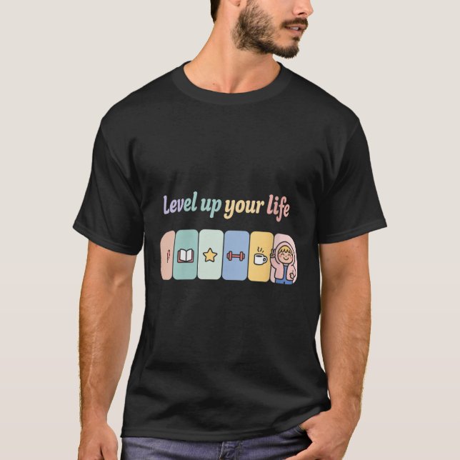 T-shirt Womens Level Up Your Life Progress Bar Gamer Motiv (Devant)