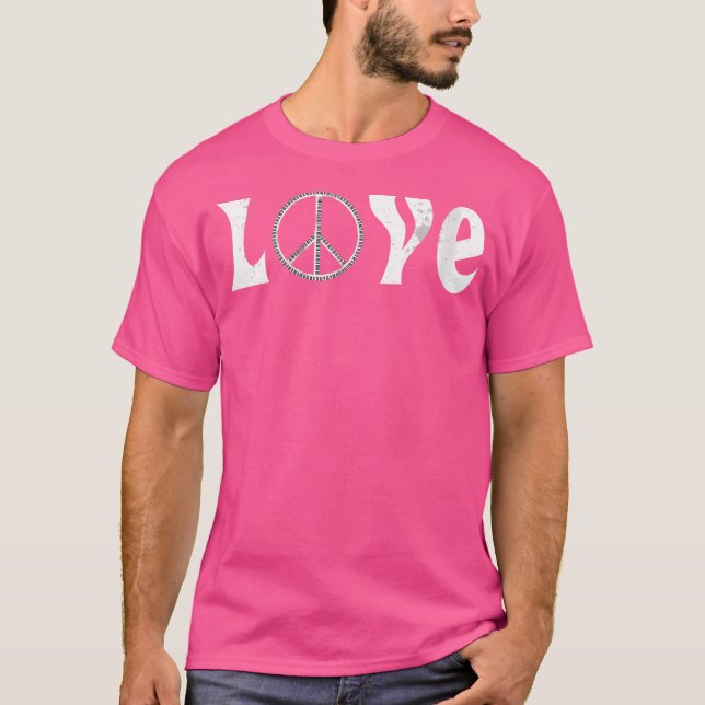 T-shirt Womens Love Of Music Peace Sign Made From Piano Ke (Devant)