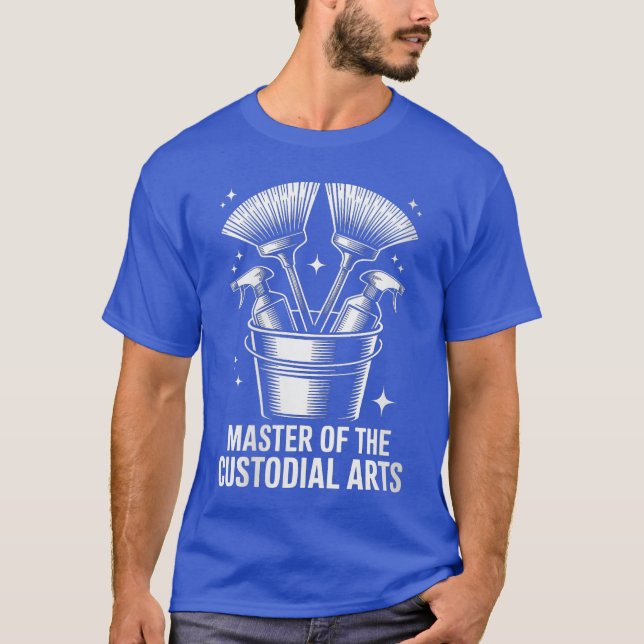T-shirt Womens Master Of The Custodial Arts Funny Janitor  (Devant)