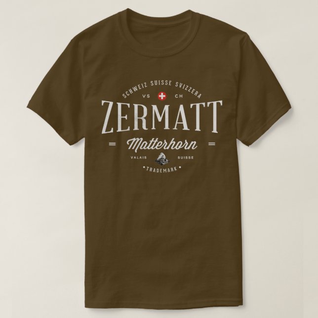 T-shirt Womens Matterhorn Zermatt Suisse Randonnée Mont (Design devant)